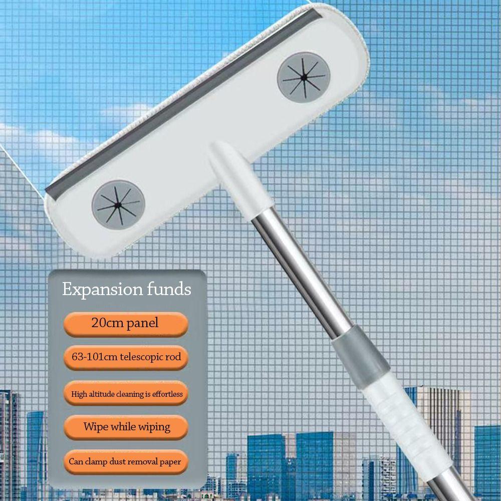 Durable Telescopic Rod Glass Cleaning Brush Cleaning Tools Multifunctional Bed Sweeping Brush Dust Removal Wash Wiper for Home