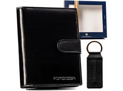 Gift Set: Elegant Men's Leather Wallet and Keychain - Peterson