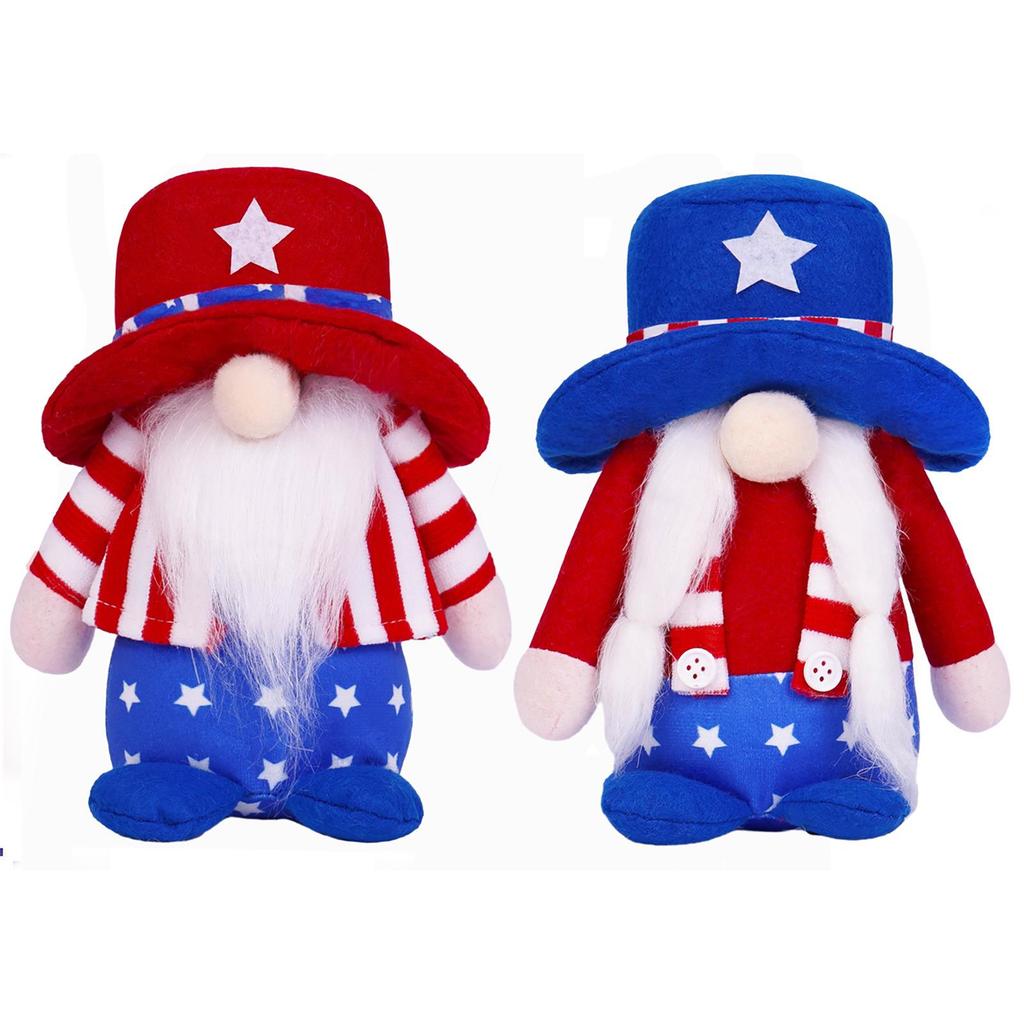 US Independence Day Faceless Gnome Ornaments - Old Man & Little People Figurines