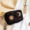 Organizzatore per Trucco Ricamato Sole e Luna ad Alta Capacità  Organizzatore da Viaggio per Trucco con Scomparti Multipli Chiusura a Zip Borsa