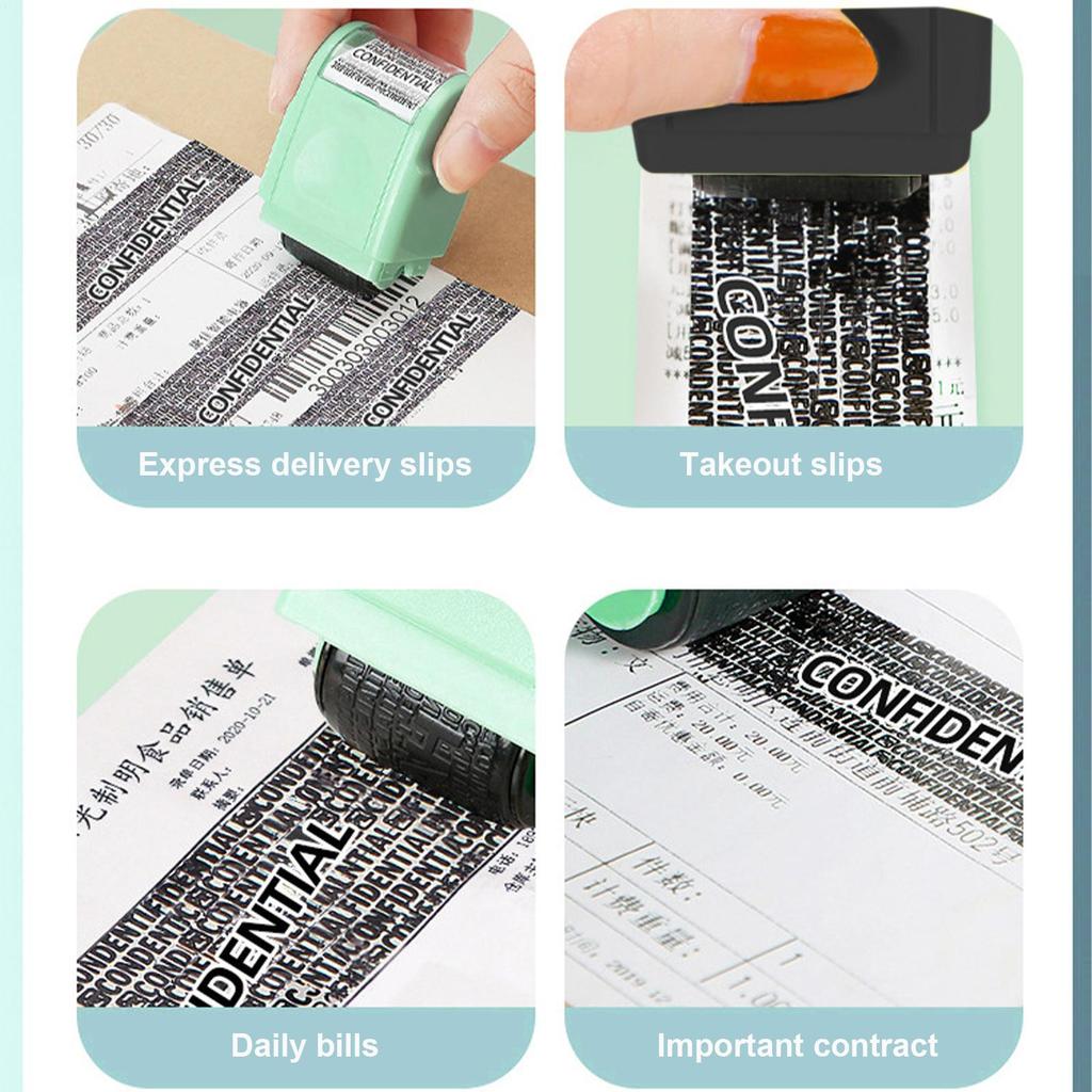 Stamp Roller Anti-Theft Confidential Protection ID Seal Privacy Confidential Data Guard Information Identity Address Blocker