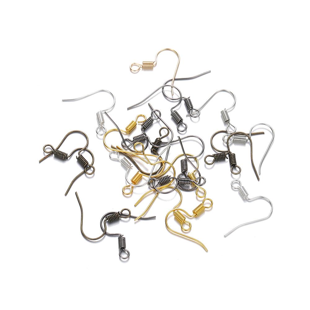 100Pcs Multicolor Metal Simple Earing Hook Earing Clasp Connector For DIY Earwire Pendant Jewelry Making Accessories Findings