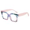 Color Pattern Large Frame Anti-Blue Light Flat Mirror, Street Shot Face Thin Glasses Frame