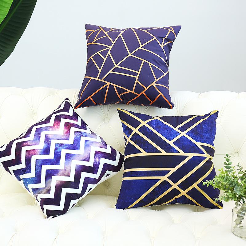 Față de pernă simplă cu blocuri de culoare în dungi, parfum mic, englezesc, super moale, față de pernă, mașină, canapea, față de pernă fără umplutură