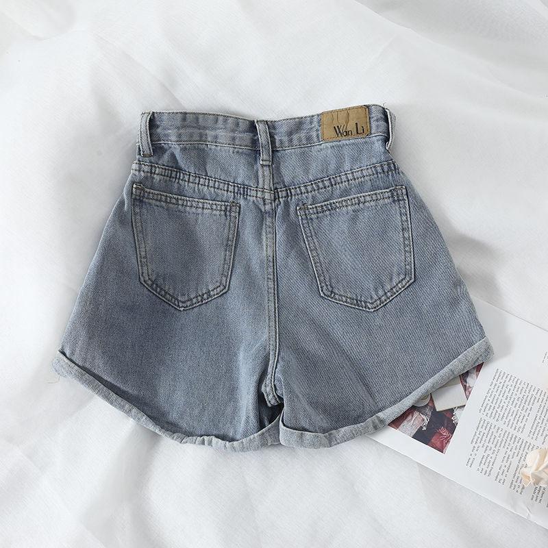 Ladies Summer Retro High Waist Loose Jeans Shorts
