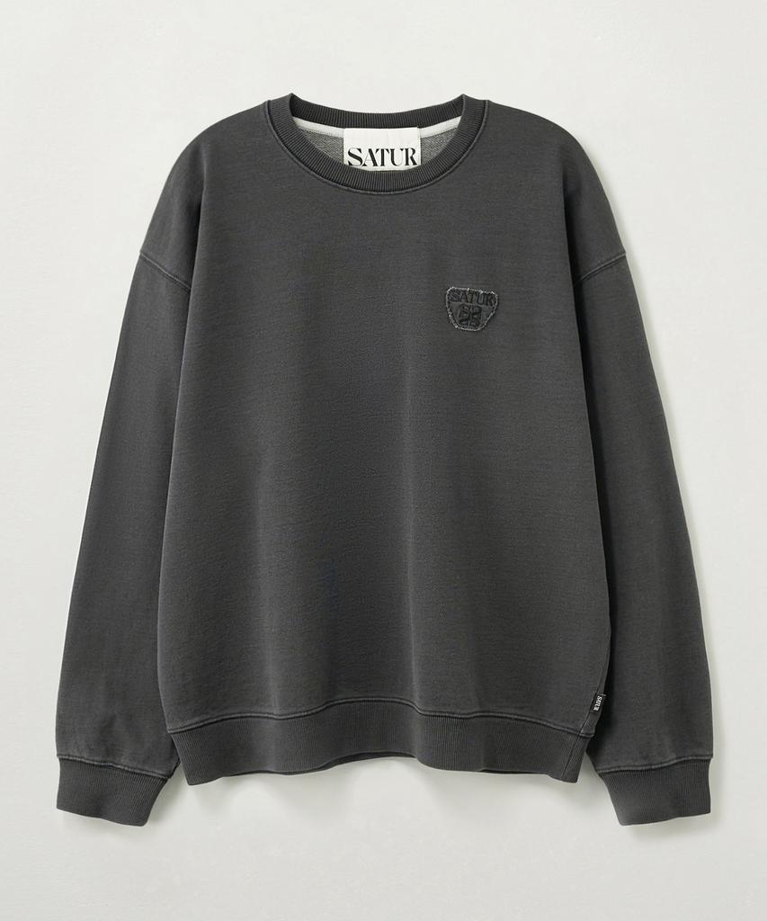 Seteo Denim-Like Washed Sweatshirt Black
