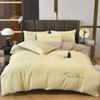 Solid Color Embroidery Simple Grinding Four-piece Set European Solid Color Embroidery Quilt Cover Bed Sheet Bedding