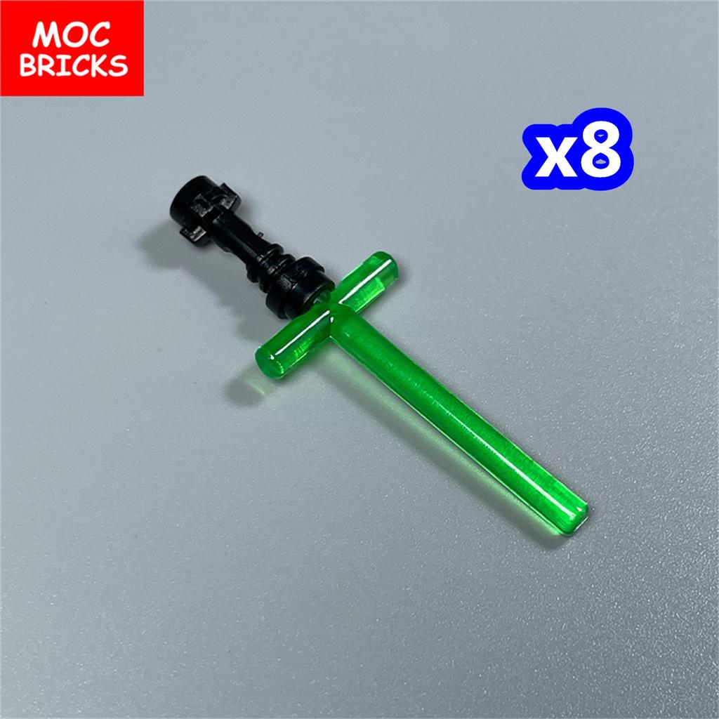 Non-Toxic Moc Bricks Sword Hilt Bar 4L 2L Crossed Lightsaber Blade 21699 64567 4Cm Figure Weapon Educational Blocks Assembled Kids Toys