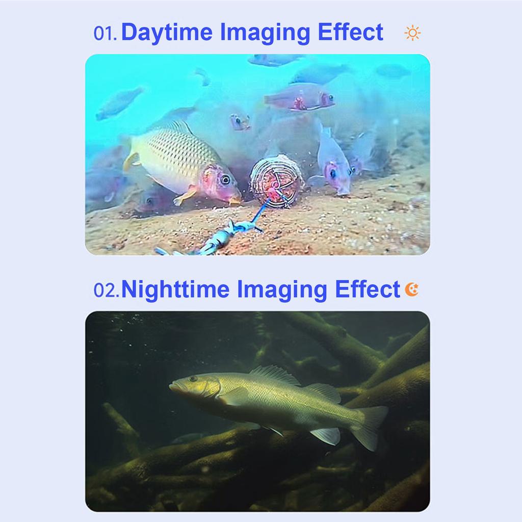 Underwater Fishing Camera 4.3inch Screen Night Vision 1080P 220° Wide Angle 8000mAh Battery 50m EU Plug
