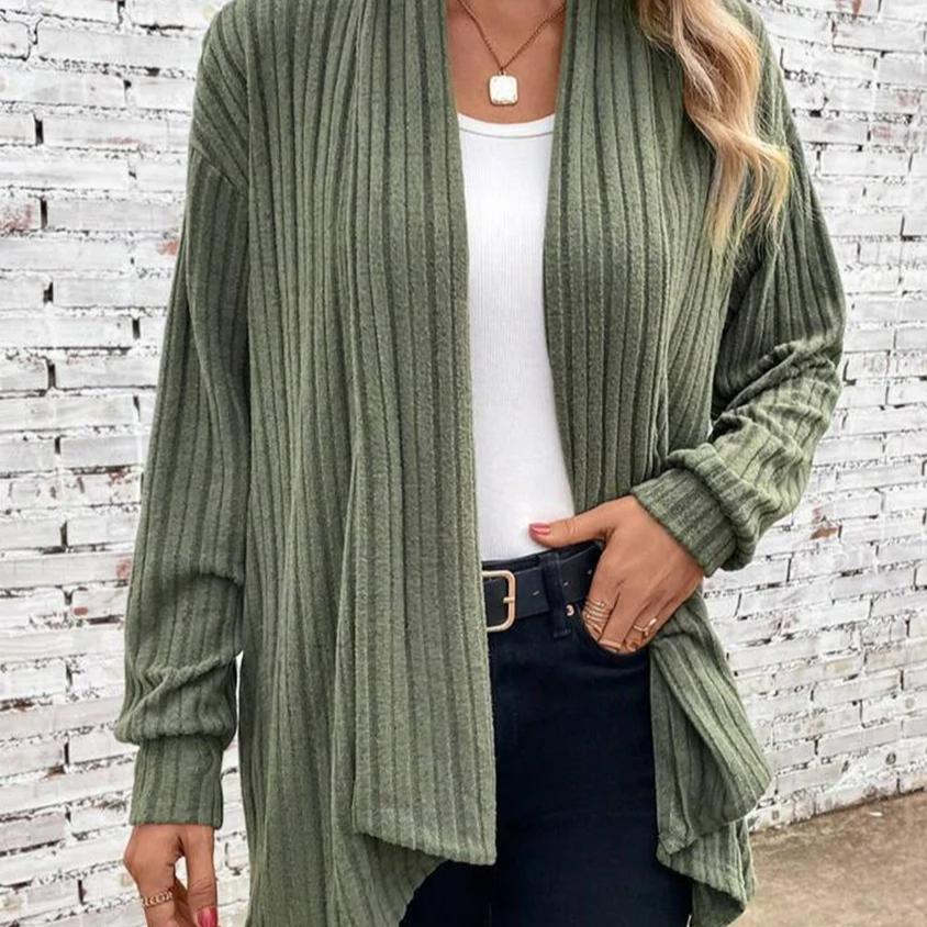 Womens Casual Color Fashion Solid Print Autumn Winter Long Sleeve Cardigans Coat