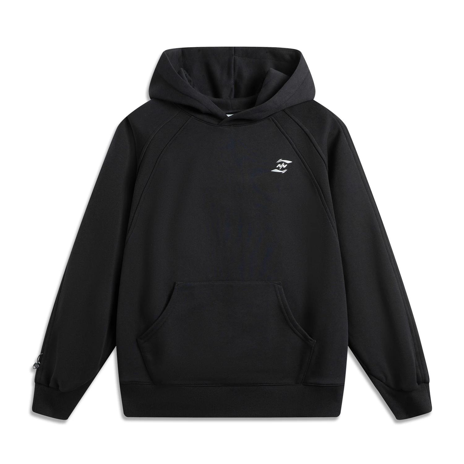 

Li Ning X Nine Point Nine Коллаборация Однотонная Толстовка с капюшоном Мягкая Удобная Дышащая Универсальная Повседневная Толстовка Мужская толстовка Черный AWDUF65-5