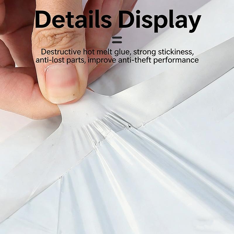New Light Gray Courier Bag 10pc Self-seal Mailbag Plastic Poly Mailing Envelope Waterproof Postal Shipping Bags Courier Envelope