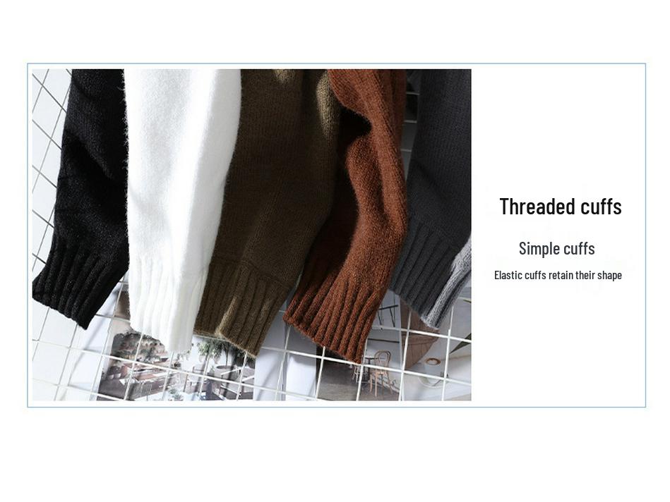 Męski Sweter z Aksamitu z Wysokim Dekoltem Jesień/Zima 2025 - Gruby Ciepły Sweter Pulower Casualowy