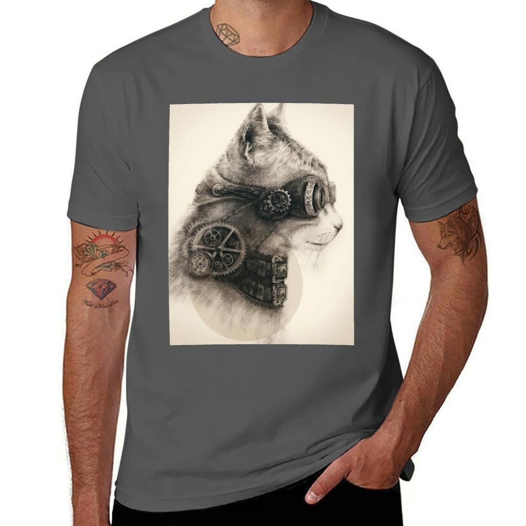 Steampunk Cat Tshirt Sun Protective Outdoor Tee Top Tshirt