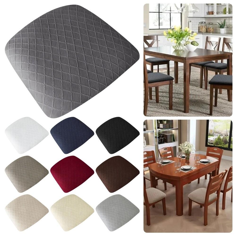 Diamond Grid Chair Seat Cover Waterproof Solid Color Dining Chair Covers Removable Washable Cushion Covers For Home Office