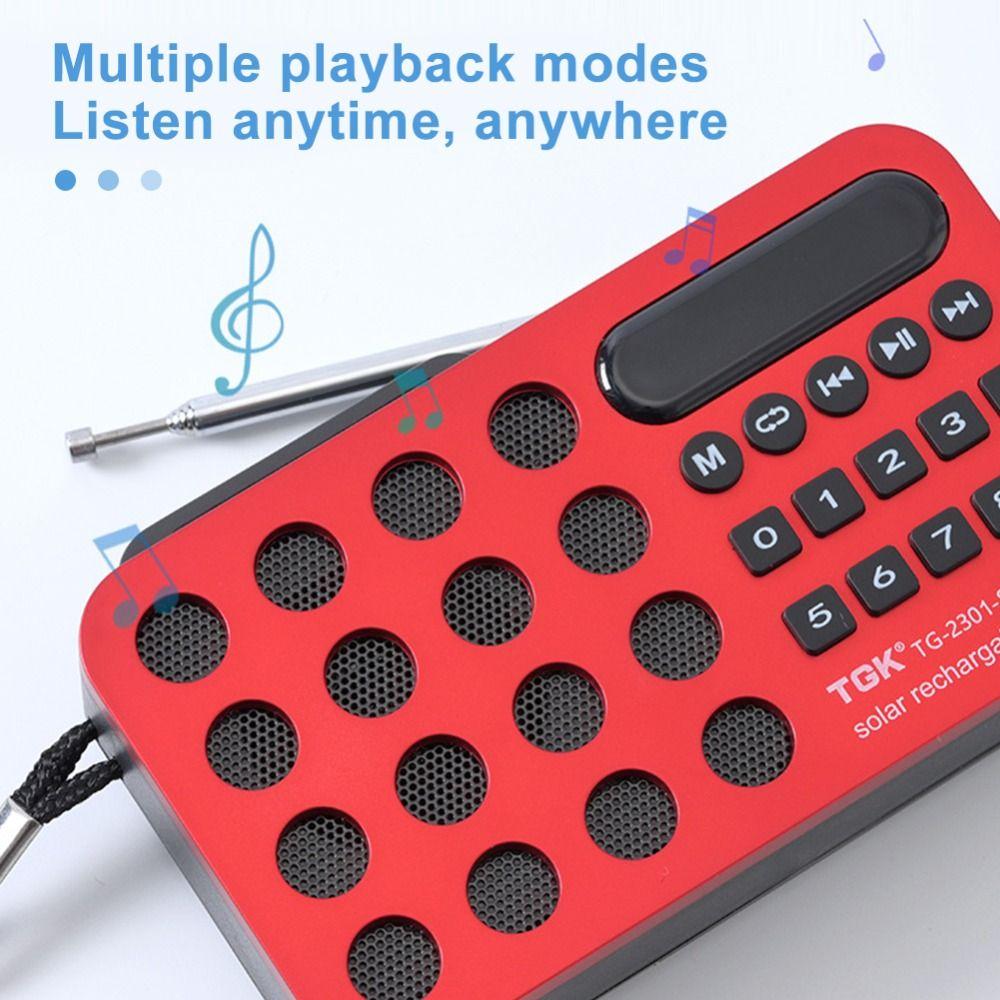 Rechargeable Mini Bluetooth Speaker Solar Charging MP3 Music Player Digital Radio Receiver
