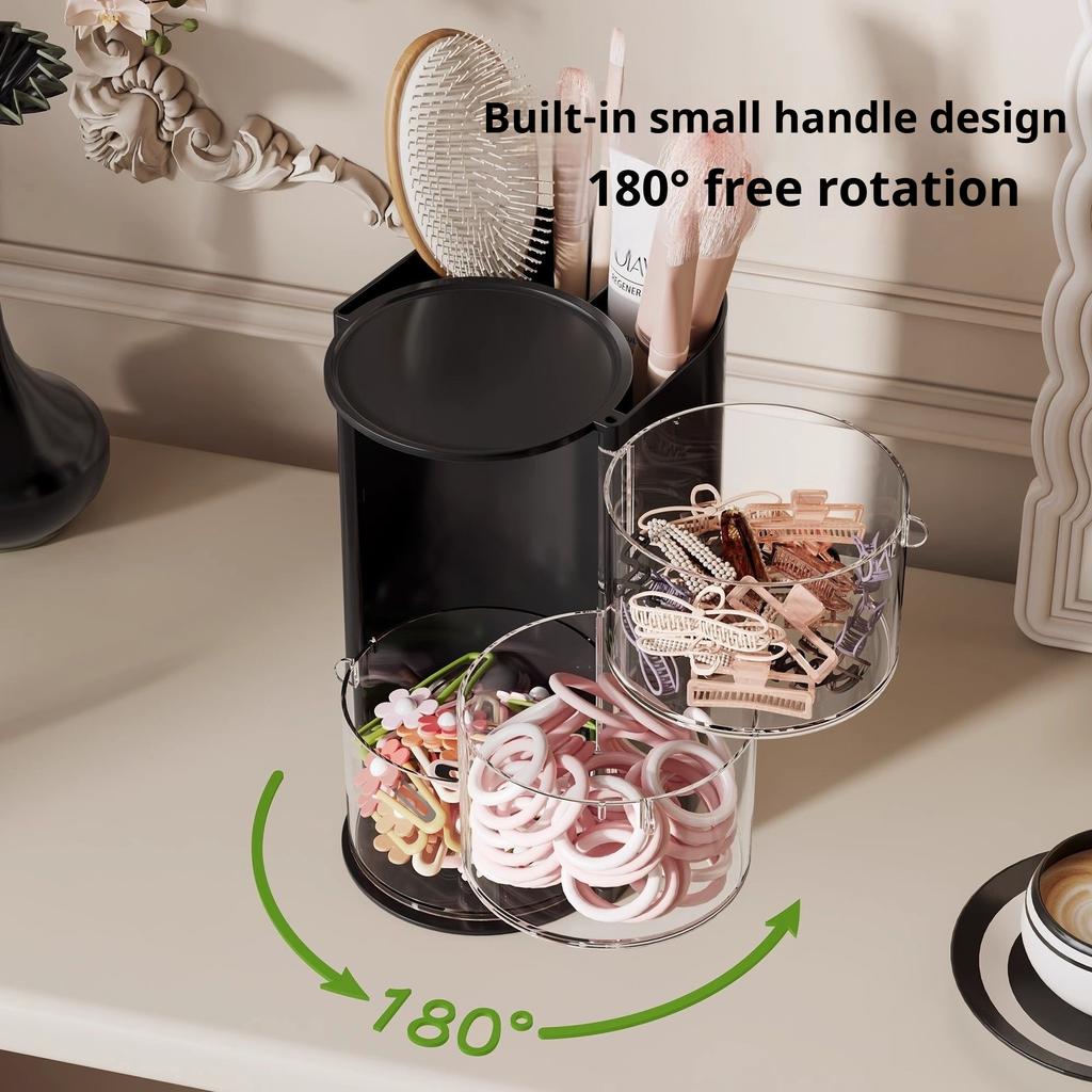 Hair Accessories Organizer Acrylic Storage Box Clear Hair Tie Organizer For Headband Makeup Brush Holder Desk Jewelry Organizer