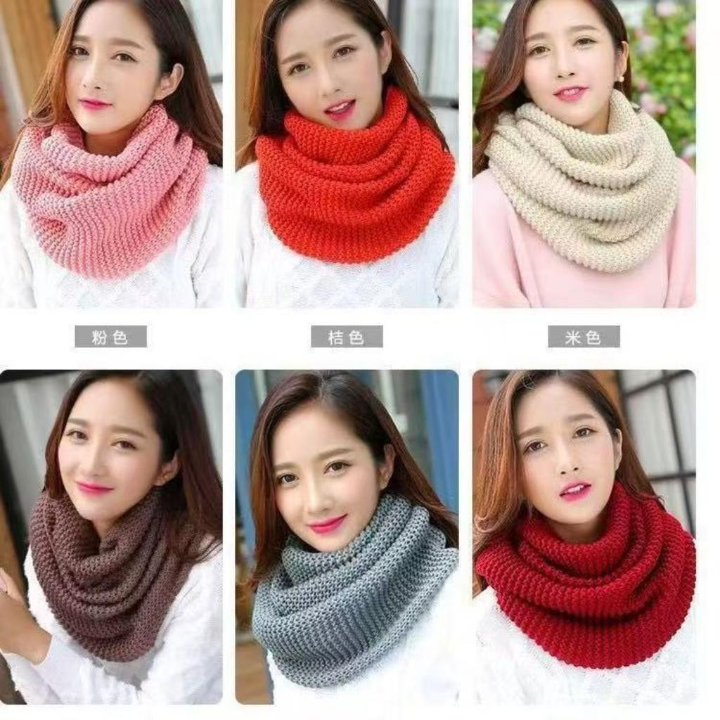 Ullscarf för kvinnor för höst och vinter, vindtät och köldtålig tjock nackvärmare, enfärgad mångsidig, varm och nackskyddande stickad scarf