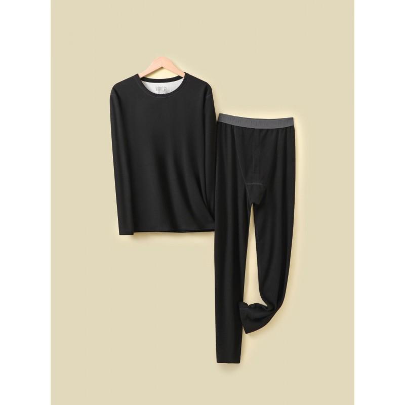 Tencel Thermal Underwear Set Men Women Warm Base Layer Long Sleeve Top Pants Winter