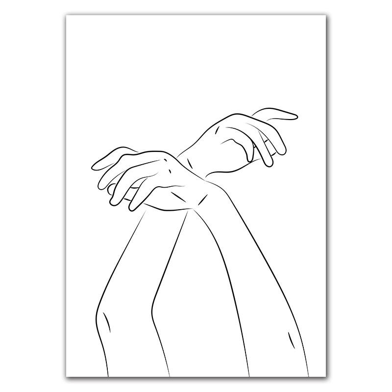 Nordic Minimalist Figures Line Art Sexy Woman Wall Canvas Painting Girls Drawing Posters And Prints Decor For Living Room HD0095