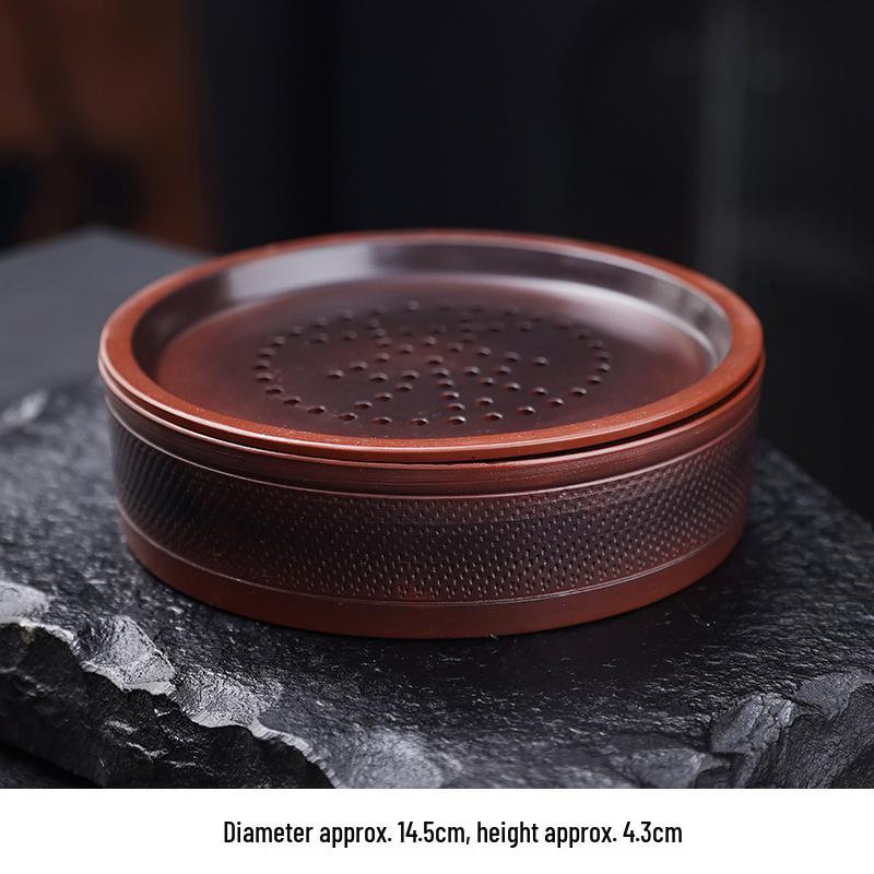 Premium Purple Clay Jianshui Ceramic Tea Wastewater Bowl & Storage Pot Holder
