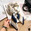 Elegant Silk-Like Square Scarf Women Korean Style Print Neck Lightweight 70x70cm Nylon Fashion Accessory