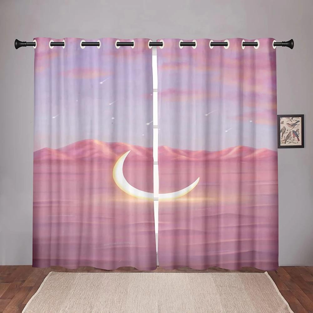 Luxury Moon Sky Cloud Star Blackout Window Curtains for Bedroom Living Room Bathroom Kicthen Door Hall High Shading New Pattern