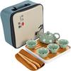 Travel tea set One pot, four cups, business gift tea set New Chinese Kung Fu tea set Portable express cup