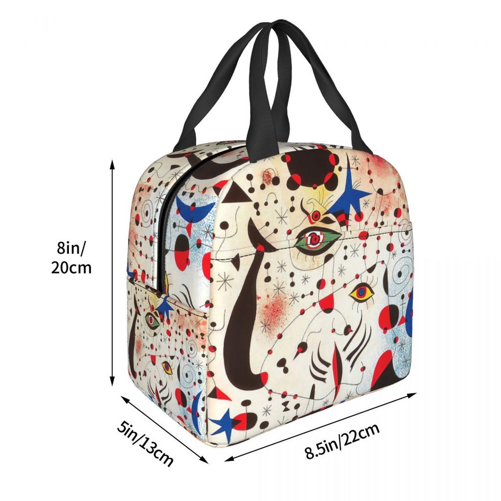 Joan Miro Insulated Lunch Bag for Women Kids Portable Food Boxes Thermal Lunch Box Tote