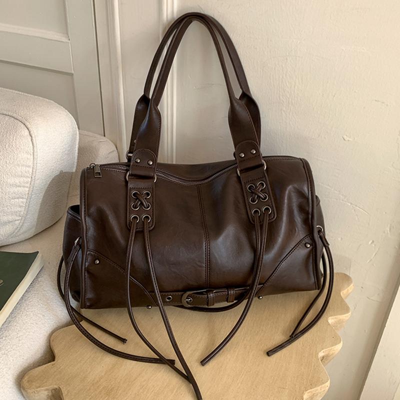 

Vintage PU Leather Large Capacity Tote Bag Fashion Casual Women Handbag with Adjustable Shoulder Strap for Daily Commute Handbag