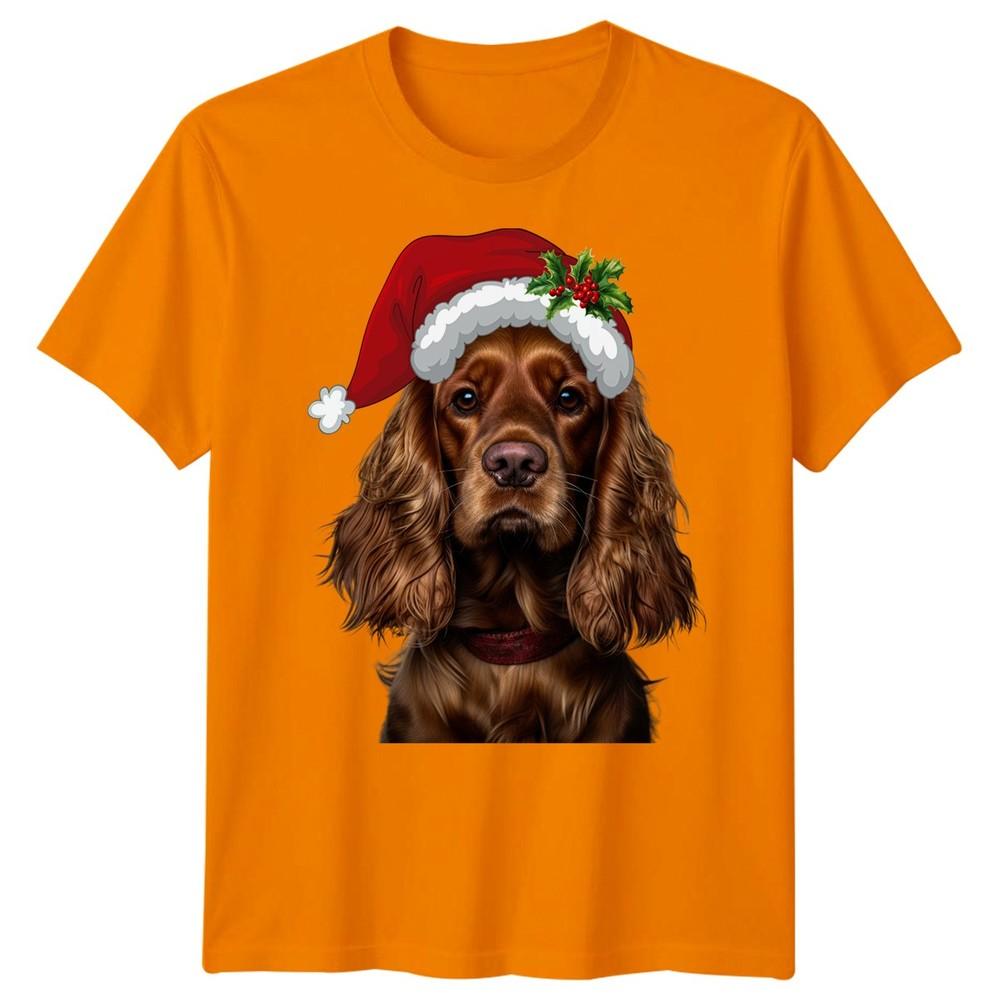Spaniel Dog Christmas Holiday Animals Unisexs Unisexs Graphic Tee Festive Tee
