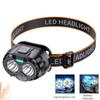 Portable Plastic LED Headlamp Mini USB Rechargeable Head Flashlight Long Lasting Hands-Free Powerful Headlamp Hiking