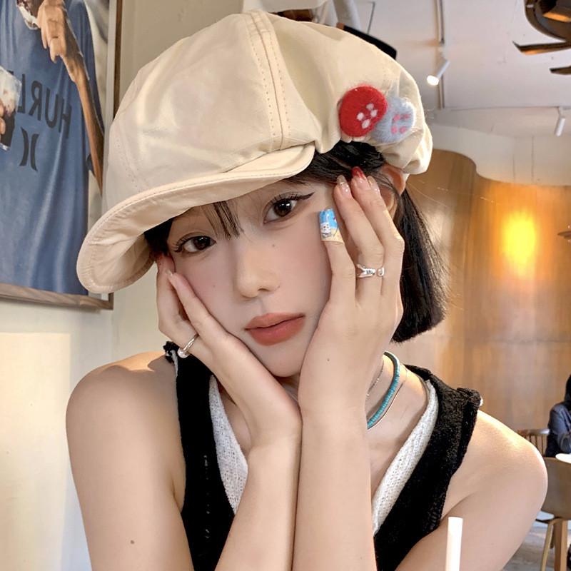 Vintage Japanese Cotton Linen Octagonal Hat For Adults With Colorful Embroidery Design