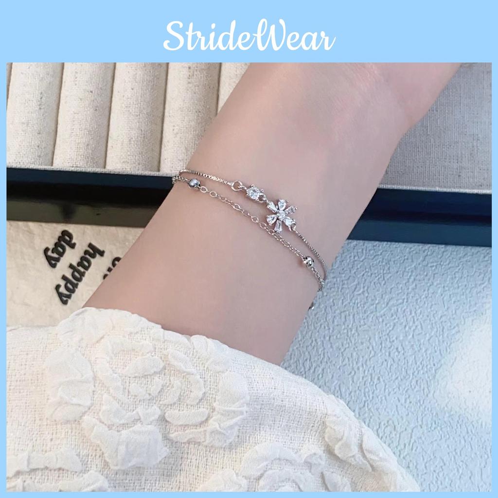 Floral Fresh Stylish Double Layer Bracelet For Women Ideal For Trendy Giving Gift