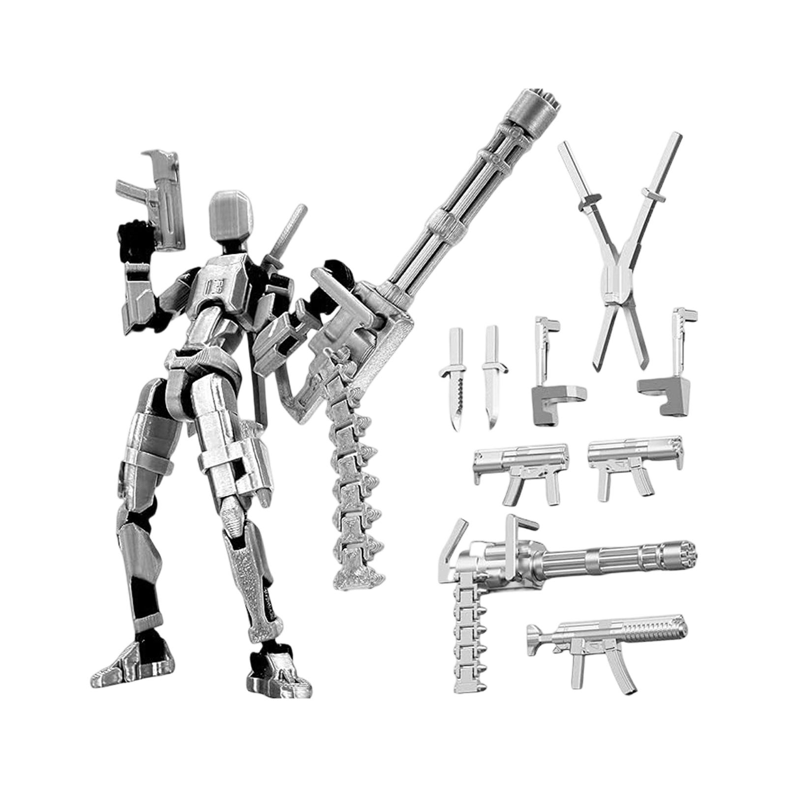 

Action Doll Set, Fully Assembled Robot Model, 3D Printed Joints, Movable Desktop Decoration One Size