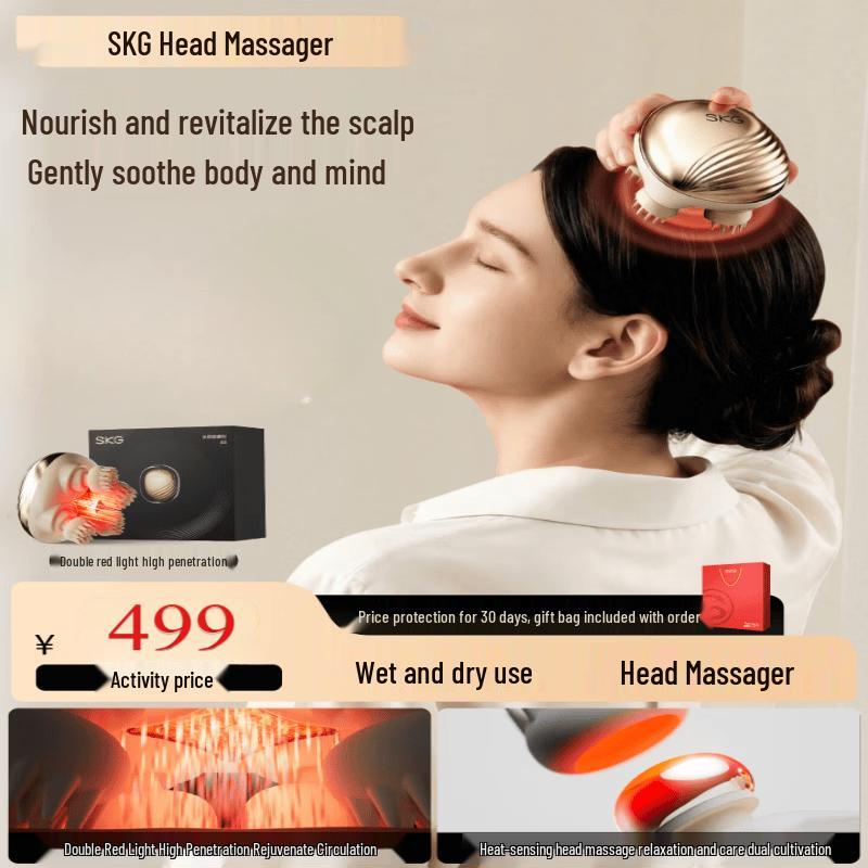 

SKG B5 Head & Scalp Massager with Red Light Heat Therapy CN plug (adapter included)