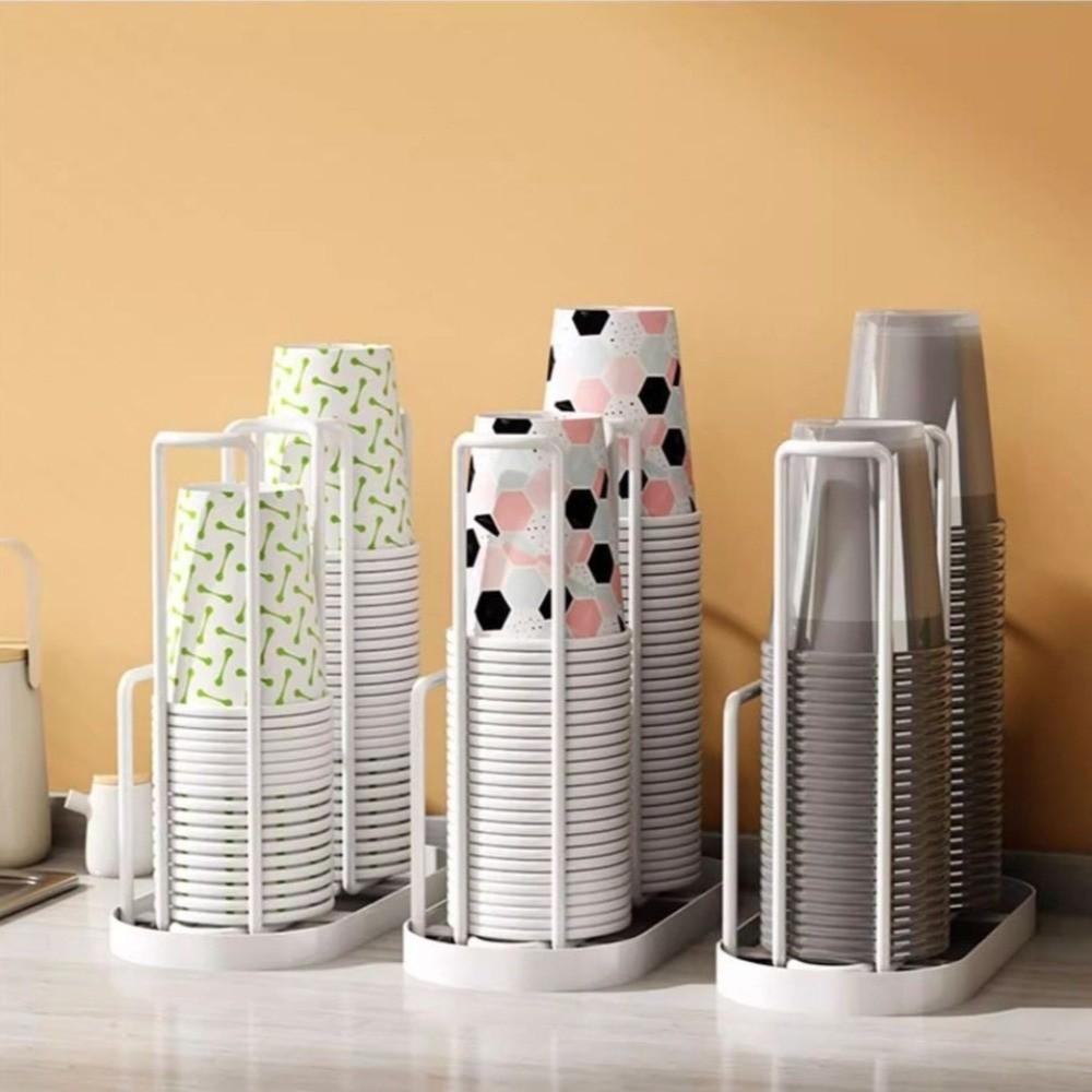 Wall Mounted Storage Rack Metal Cup Dispenser Creative Disposable Cup Holder