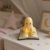 Small Cordless Light Halloween Ghost Table Lamp, Resin Spooky Night for Dreamy Bedroom Decor Bookshelf, Warm Amber Purple Glow Gothic Decorative Desk