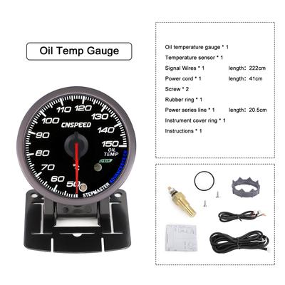 CNSPEED 2.5" 60mm New Boost Gauge Exhaust Gas Car Temperature Gauge Oil Pressure Water Temperature Oil Temperature Voltage Meter