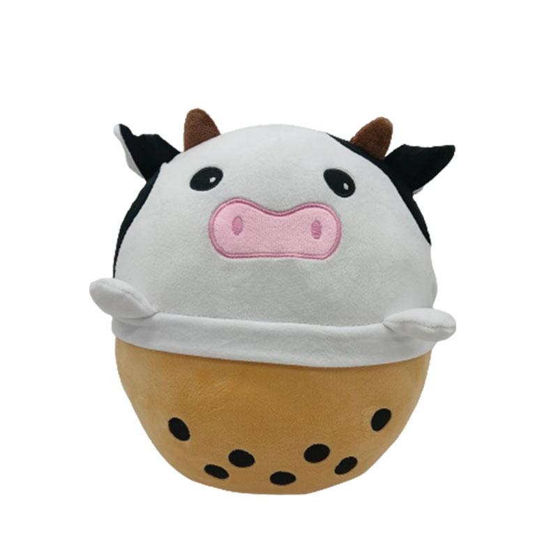 Cute And Cuddly Pearl Milk Tea Cow Plush Toy And Pillow