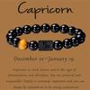 12 Constellation Zodiac Signs Beads Couple Bracelet Natural Black Onyx Stone