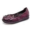 Fashion GKTINOO Women Loafers Genuine Leather Flat Heels Flower Round Toe Soft Solid Shoes Platform Ladies Shoes Zapatos De Mujer