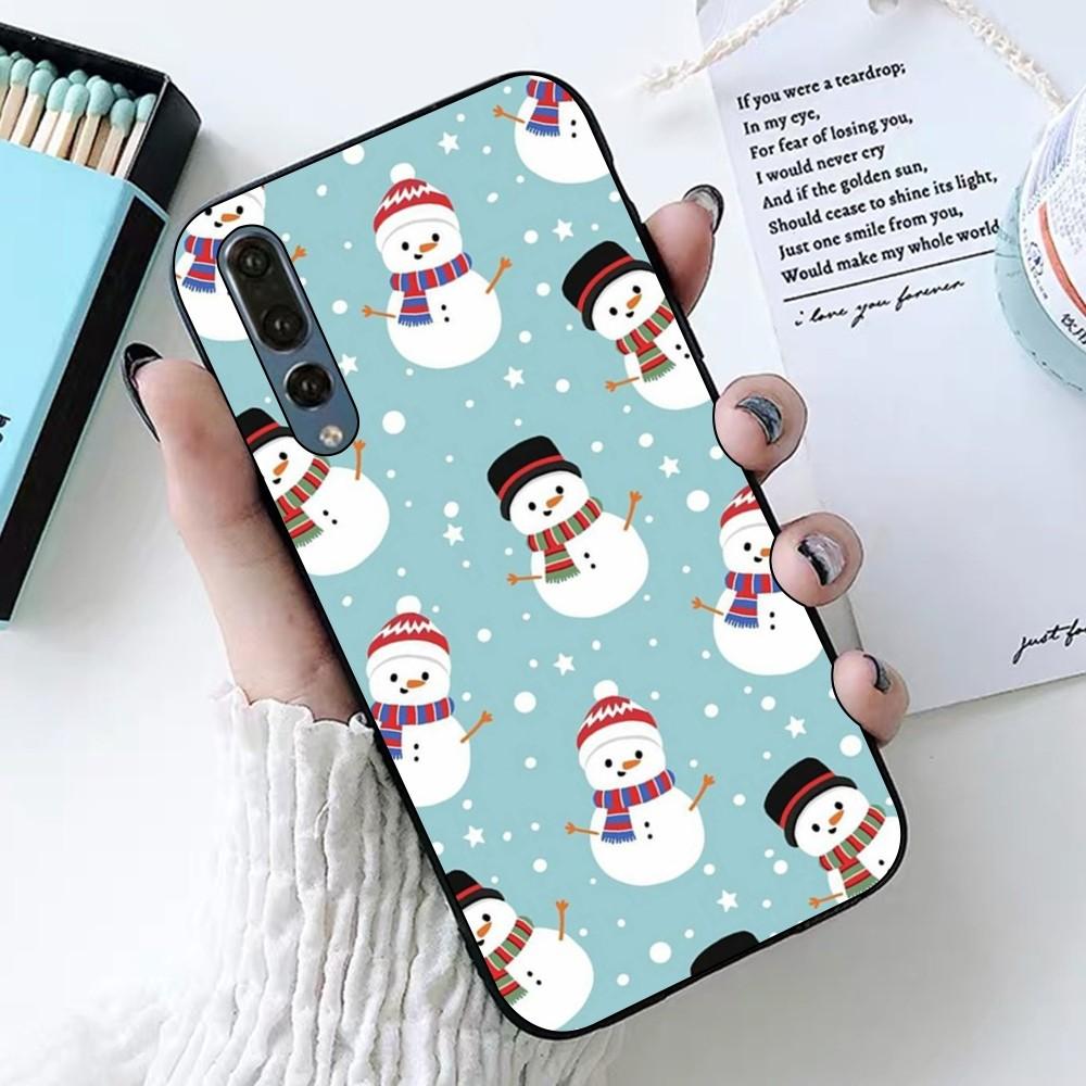 Christmas Snowman Phone Case For Huawei P 8 9 10 20 30 40 50 Pro Lite Psmart Honor 10 lite 70 Mate 20lite
