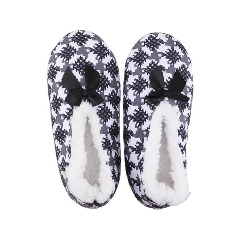 Pantuflas de Rayas Acogedoras con Lazo para Mujer