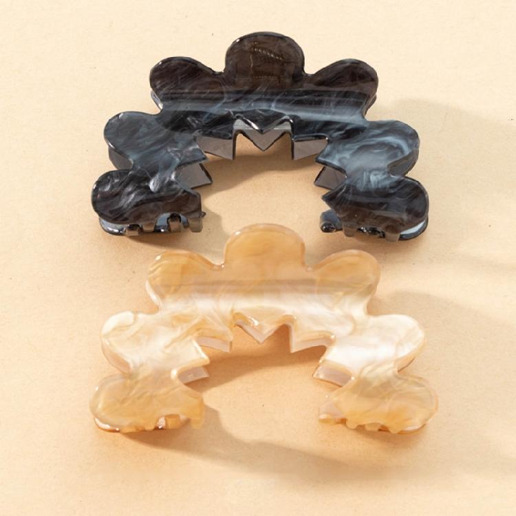 Korean Acrylic Hair Claw Flower Clips Large Size Barrette Crab Hair Accessories