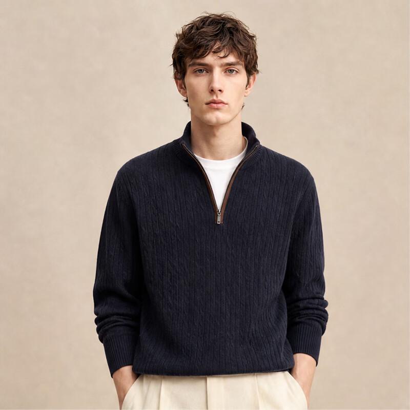JOW Men's Luxury Merino Wool & Cashmere Blend Jacquard Sweater