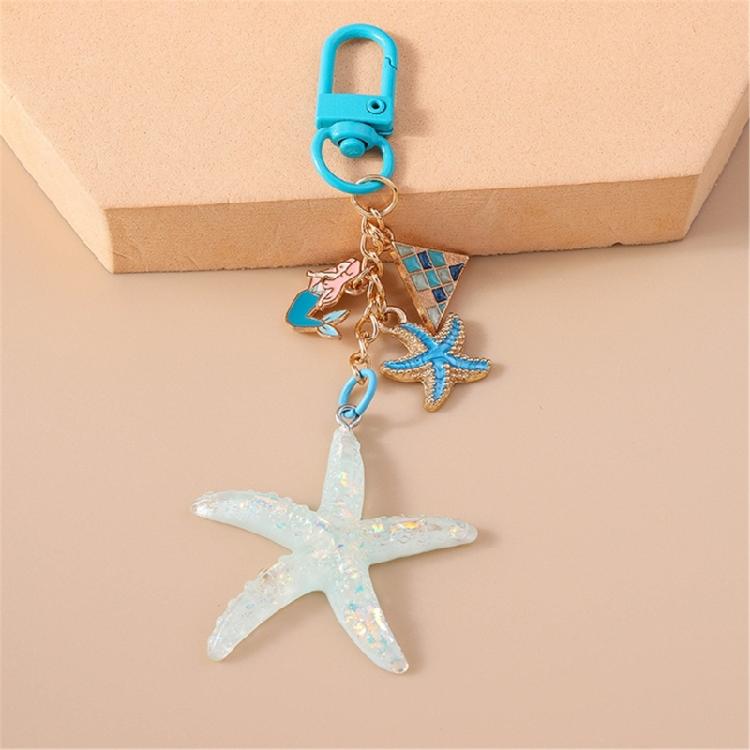Creative Keychain Shell Car Key Rings Starfishes Key Chain Bag Charm Backpack Pendant Jewelry Accessories
