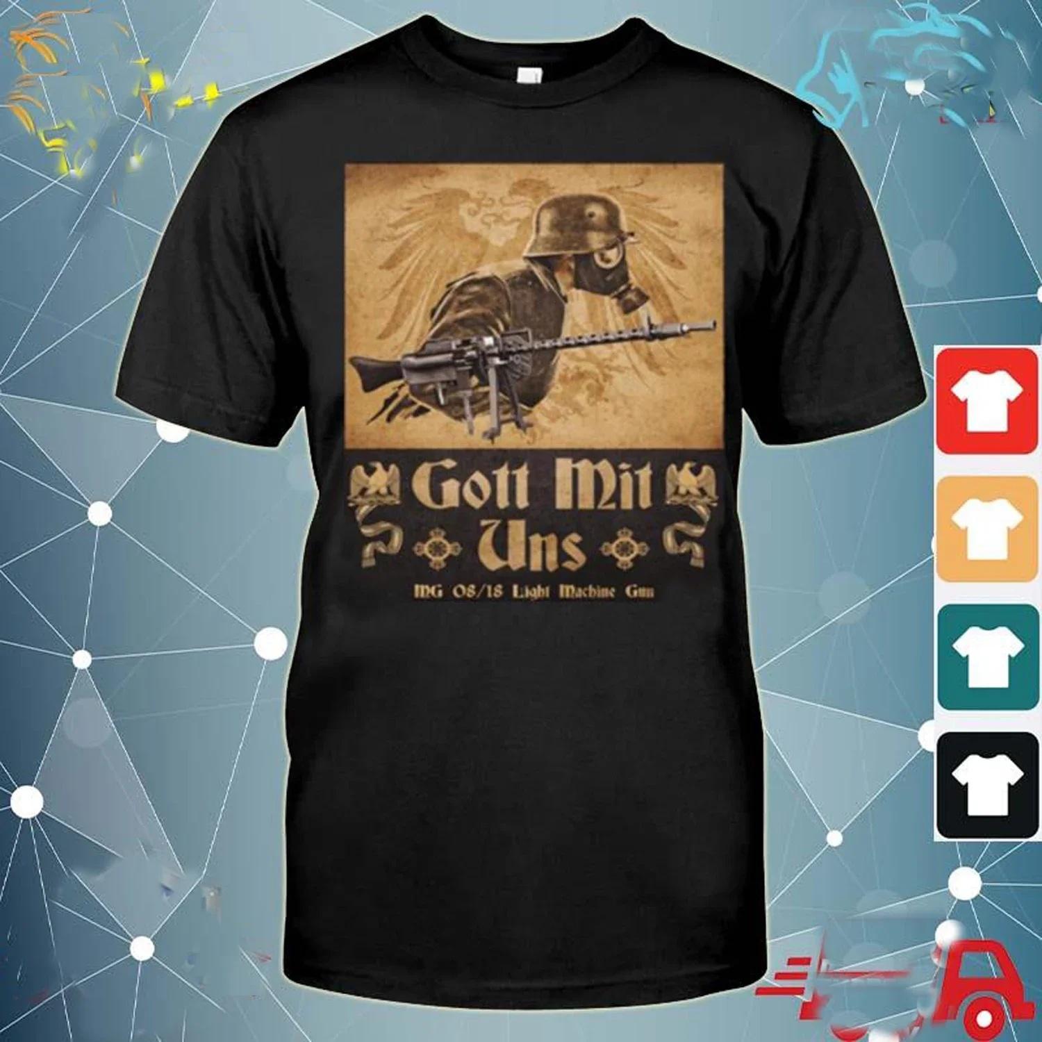 

Forgotten Weapons 1919 Secret Weapons Germany MG 08_18 Light Machine Gun T Shirt New 100% Cotton Short Sleeve O-Neck T-shirt XXXXXL чорний