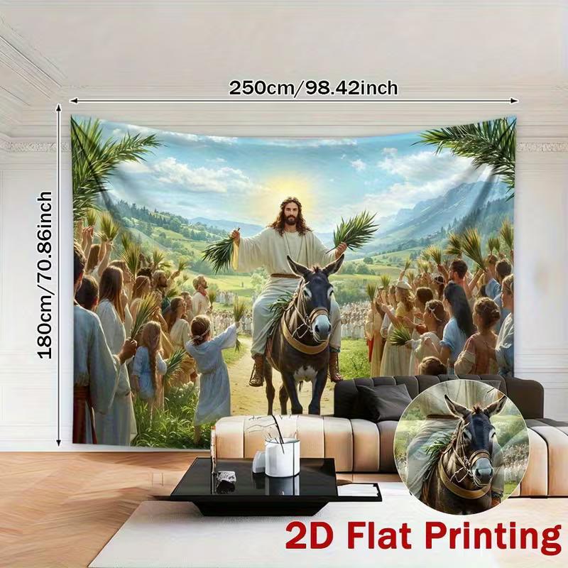 2D Jesus Entering Jerusalem Background Banner for Religious Events