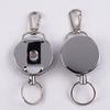 1pcs All Metal Easy Pull Buckle 4 High Resilient Telescopic Rope Key Ring Anti-theft Stretch Keychain